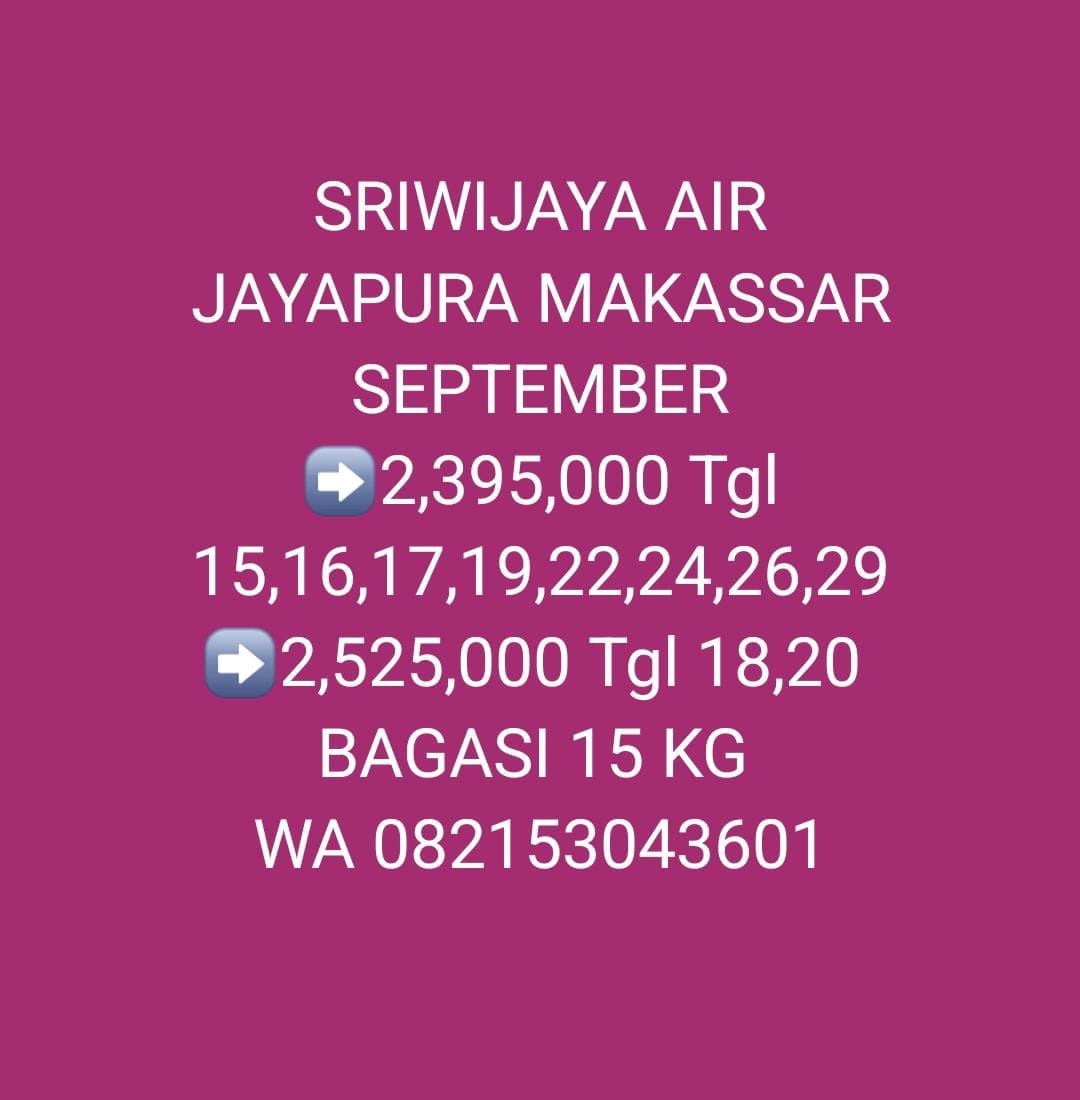 SRIWIJAYA AIR Jayapura - Makassar